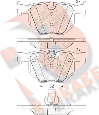 R Brake RB1685-202 - Kit pastiglie freno, Freno a disco autozon.pro