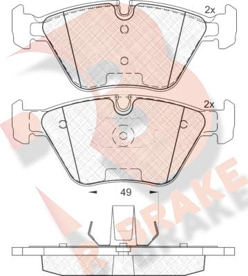 R Brake RB1686 - Kit pastiglie freno, Freno a disco autozon.pro