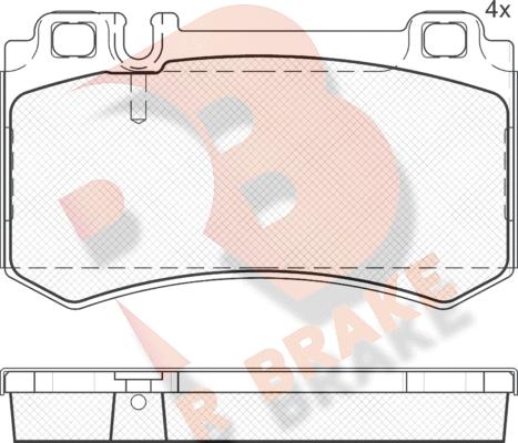 R Brake RB1680 - Kit pastiglie freno, Freno a disco autozon.pro