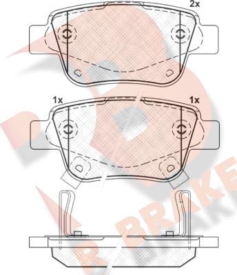 R Brake RB1688 - Kit pastiglie freno, Freno a disco autozon.pro