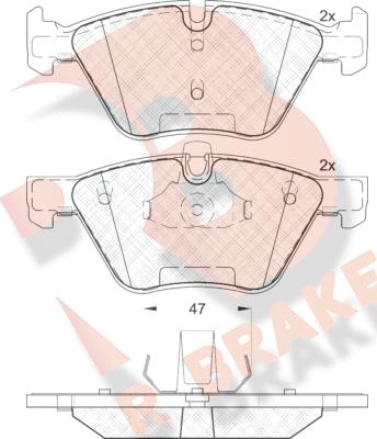 R Brake RB1683-203 - Kit pastiglie freno, Freno a disco autozon.pro