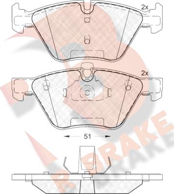 R Brake RB1683 - Kit pastiglie freno, Freno a disco autozon.pro