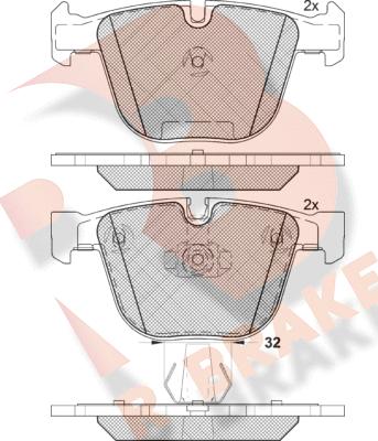 R Brake RB1687 - Kit pastiglie freno, Freno a disco autozon.pro