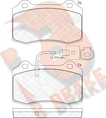 R Brake RB1636 - Kit pastiglie freno, Freno a disco autozon.pro