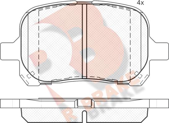 R Brake RB1632 - Kit pastiglie freno, Freno a disco autozon.pro