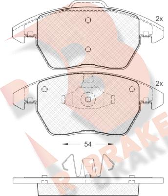 R Brake RB1637 - Kit pastiglie freno, Freno a disco autozon.pro