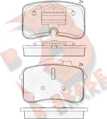 R Brake RB1626 - Kit pastiglie freno, Freno a disco autozon.pro