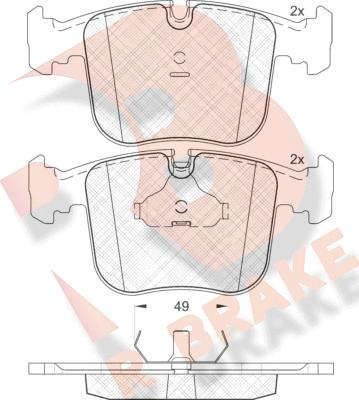 R Brake RB1628 - Kit pastiglie freno, Freno a disco autozon.pro