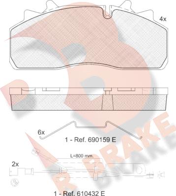 R Brake RB1623-225 - Kit pastiglie freno, Freno a disco autozon.pro