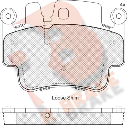 R Brake RB1627 - Kit pastiglie freno, Freno a disco autozon.pro