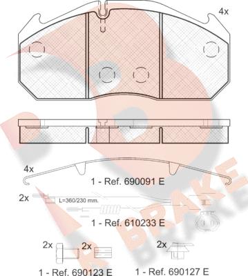 R Brake RB1040-114 - Kit pastiglie freno, Freno a disco autozon.pro