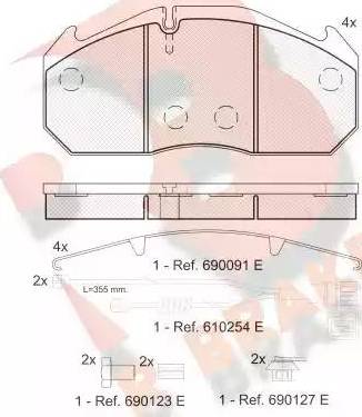 R Brake RB1040-115 - Kit pastiglie freno, Freno a disco autozon.pro