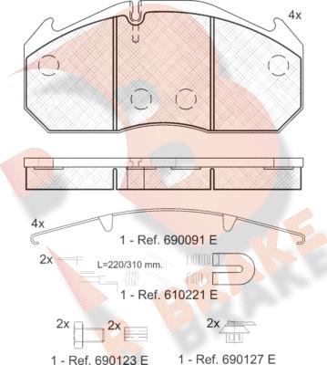 R Brake RB1040-113 - Kit pastiglie freno, Freno a disco autozon.pro