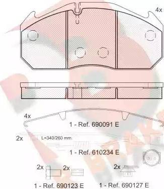 R Brake RB1040-112 - Kit pastiglie freno, Freno a disco autozon.pro