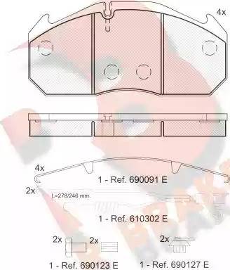 R Brake RB1040-120 - Kit pastiglie freno, Freno a disco autozon.pro