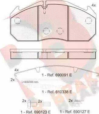 R Brake RB1040-127 - Kit pastiglie freno, Freno a disco autozon.pro