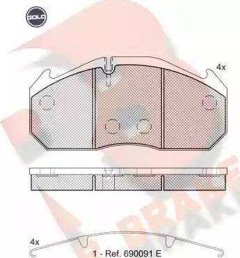 R Brake RB1040 G - Kit pastiglie freno, Freno a disco autozon.pro