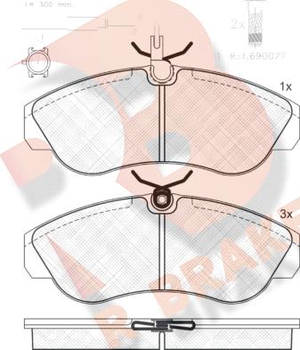 R Brake RB1054-203 - Kit pastiglie freno, Freno a disco autozon.pro