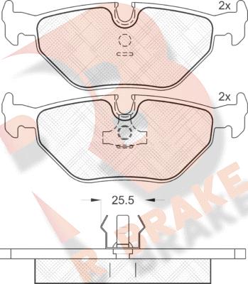 R Brake RB1051 - Kit pastiglie freno, Freno a disco autozon.pro