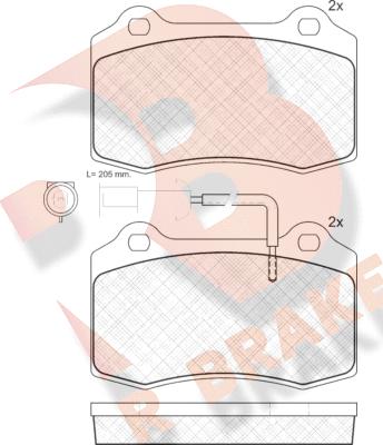 R Brake RB1058 - Kit pastiglie freno, Freno a disco autozon.pro