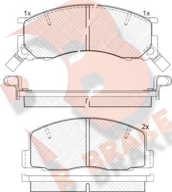 R Brake RB1057 - Kit pastiglie freno, Freno a disco autozon.pro