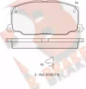 R Brake RB1004 - Kit pastiglie freno, Freno a disco autozon.pro