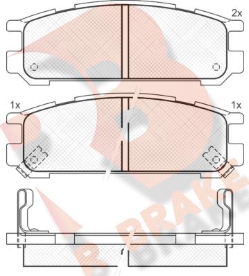 R Brake RB1000 - Kit pastiglie freno, Freno a disco autozon.pro