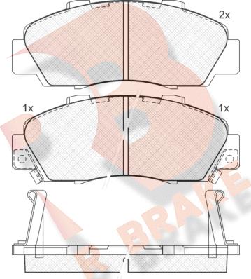 R Brake RB1019 - Kit pastiglie freno, Freno a disco autozon.pro