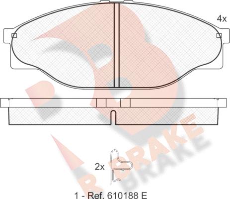 R Brake RB1010 - Kit pastiglie freno, Freno a disco autozon.pro