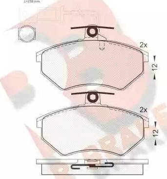 R Brake RB1013 - Kit pastiglie freno, Freno a disco autozon.pro