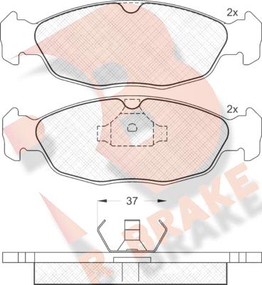 R Brake RB1084 - Kit pastiglie freno, Freno a disco autozon.pro