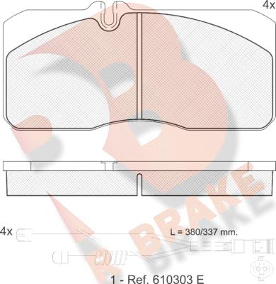 R Brake RB1088-120 - Kit pastiglie freno, Freno a disco autozon.pro