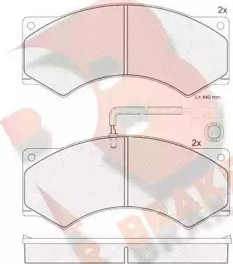 R Brake RB1037 - Kit pastiglie freno, Freno a disco autozon.pro