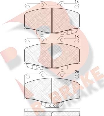 R Brake RB1025 - Kit pastiglie freno, Freno a disco autozon.pro