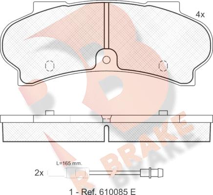 R Brake RB1028 - Kit pastiglie freno, Freno a disco autozon.pro