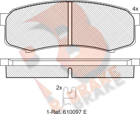 R Brake RB1027 - Kit pastiglie freno, Freno a disco autozon.pro