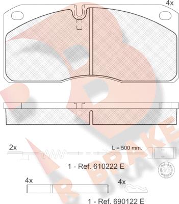 R Brake RB1078-110 - Kit pastiglie freno, Freno a disco autozon.pro