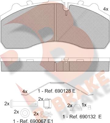 R Brake RB1194-066 - Kit pastiglie freno, Freno a disco autozon.pro