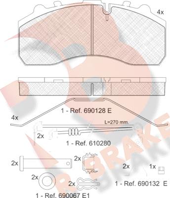 R Brake RB1194-118 - Kit pastiglie freno, Freno a disco autozon.pro