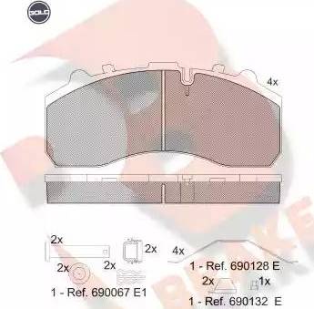 R Brake RB1194 G - Kit pastiglie freno, Freno a disco autozon.pro