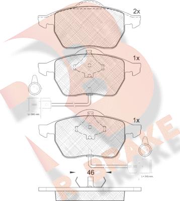 R Brake RB1191 - Kit pastiglie freno, Freno a disco autozon.pro