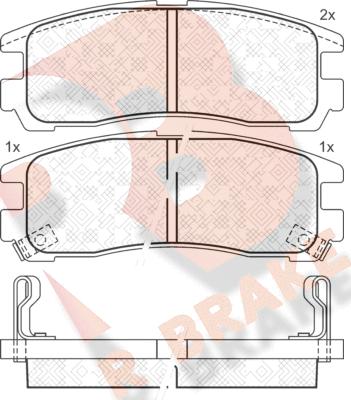 R Brake RB1192 - Kit pastiglie freno, Freno a disco autozon.pro