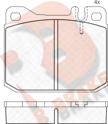 R Brake RB1149 - Kit pastiglie freno, Freno a disco autozon.pro