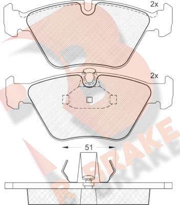 R Brake RB1140 - Kit pastiglie freno, Freno a disco autozon.pro