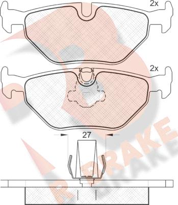 R Brake RB1141 - Kit pastiglie freno, Freno a disco autozon.pro