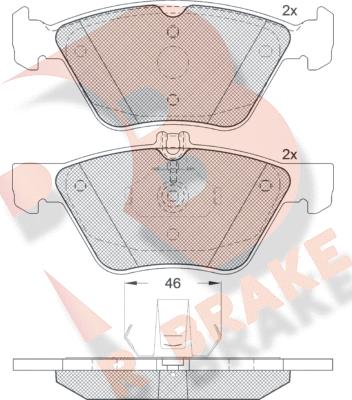 R Brake RB1159 - Kit pastiglie freno, Freno a disco autozon.pro