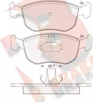 R Brake RB1151 - Kit pastiglie freno, Freno a disco autozon.pro