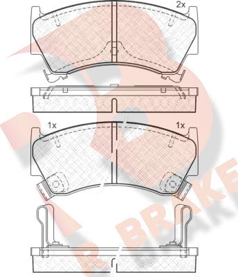 R Brake RB1153 - Kit pastiglie freno, Freno a disco autozon.pro