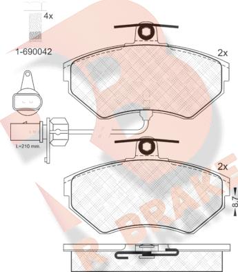 R Brake RB1157-203 - Kit pastiglie freno, Freno a disco autozon.pro