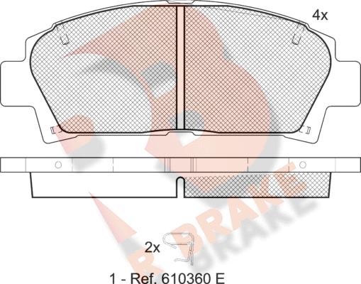 R Brake RB1169 - Kit pastiglie freno, Freno a disco autozon.pro